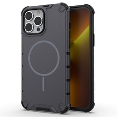 For iPhone 13 Pro Max Magnetic Case Corrugated Texture Heat Dissipation Shockproof TPU + PC Phone Back Cove - TechGearPal