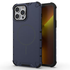 For iPhone 13 Pro Max Magnetic Case Corrugated Texture Heat Dissipation Shockproof TPU + PC Phone Back Cove - TechGearPal