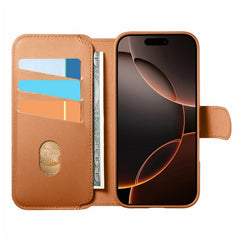 CASENEO For iPhone 15 Magnetic Case RFID Blocking Wallet Detachable Leather Phone Cover with Wristband - TechGearPal
