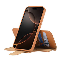 CASENEO For iPhone 15 Magnetic Case RFID Blocking Wallet Detachable Leather Phone Cover with Wristband - TechGearPal