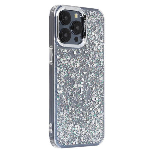For iPhone 15 Pro Case Epoxy Design Electroplating Soft TPU Phone Back Cover Large Lens Cutout - TechGearPal