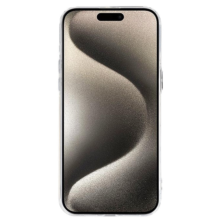 For iPhone 15 Pro Case Epoxy Design Electroplating Soft TPU Phone Back Cover Large Lens Cutout - TechGearPal