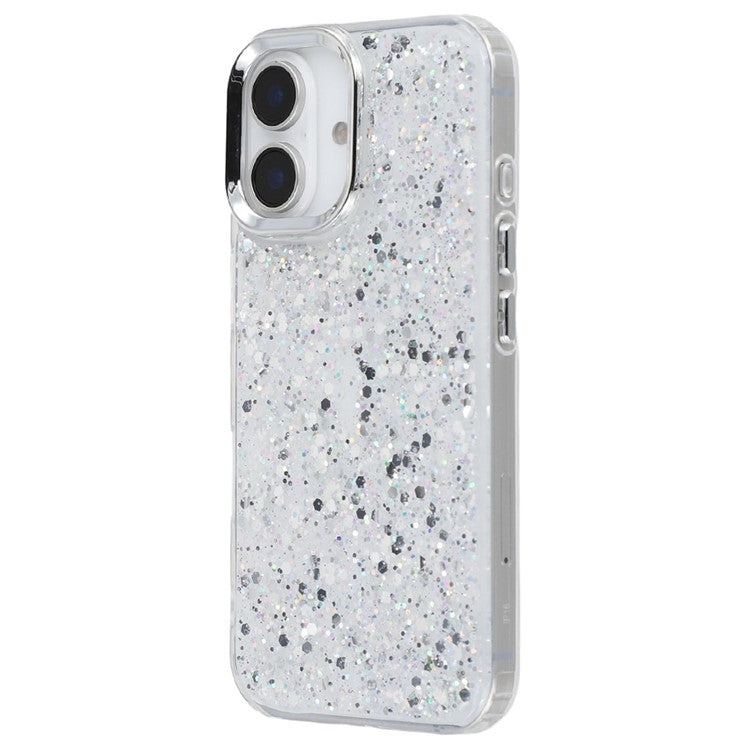 For iPhone 16 Case Epoxy Design Electroplating Soft TPU Phone Back Cover Large Lens Cutout - TechGearPal
