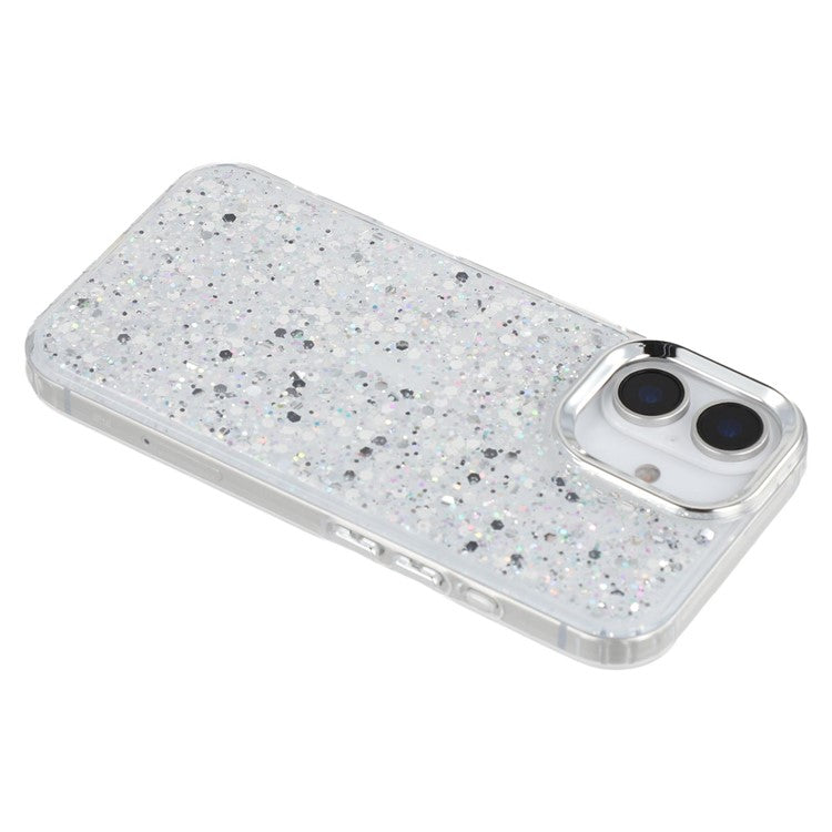 For iPhone 16 Case Epoxy Design Electroplating Soft TPU Phone Back Cover Large Lens Cutout - TechGearPal
