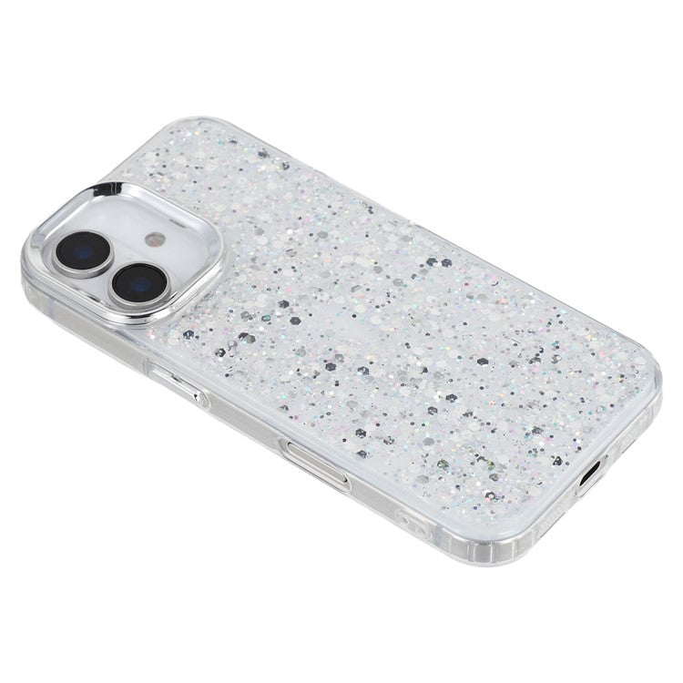 For iPhone 16 Case Epoxy Design Electroplating Soft TPU Phone Back Cover Large Lens Cutout - TechGearPal