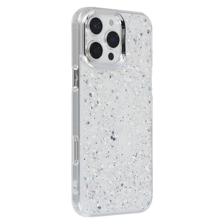 For iPhone 16 Pro Case Epoxy Design Electroplating Soft TPU Phone Back Cover Large Lens Cutout - TechGearPal