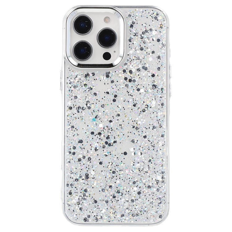 For iPhone 16 Pro Case Epoxy Design Electroplating Soft TPU Phone Back Cover Large Lens Cutout - TechGearPal
