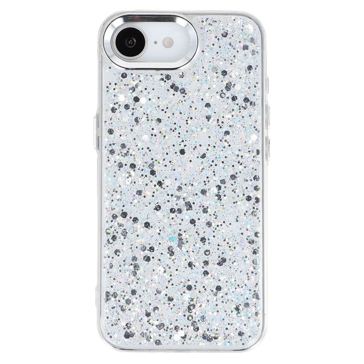 For iPhone 16e Case Epoxy Design Electroplating Soft TPU Phone Back Cover Large Lens Cutout - TechGearPal
