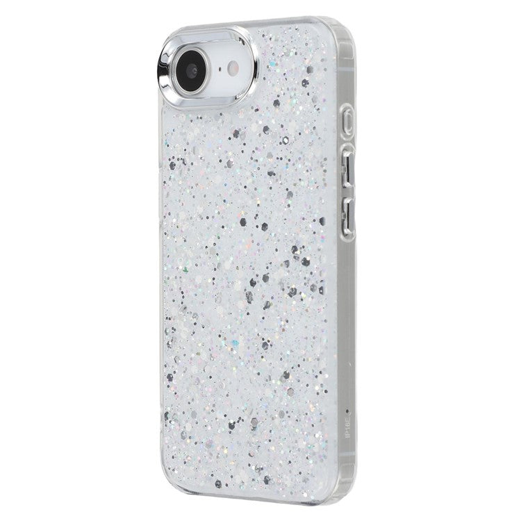 For iPhone 16e Case Epoxy Design Electroplating Soft TPU Phone Back Cover Large Lens Cutout - TechGearPal