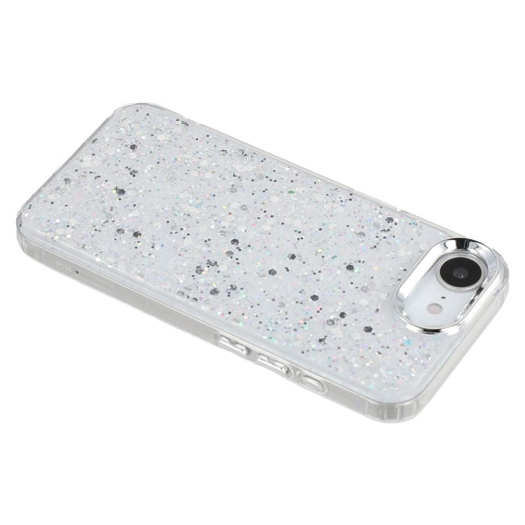 For iPhone 16e Case Epoxy Design Electroplating Soft TPU Phone Back Cover Large Lens Cutout - TechGearPal