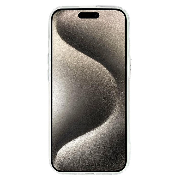 For iPhone 15 Case Epoxy Design Electroplating Soft TPU Phone Back Cover Large Lens Cutout - TechGearPal