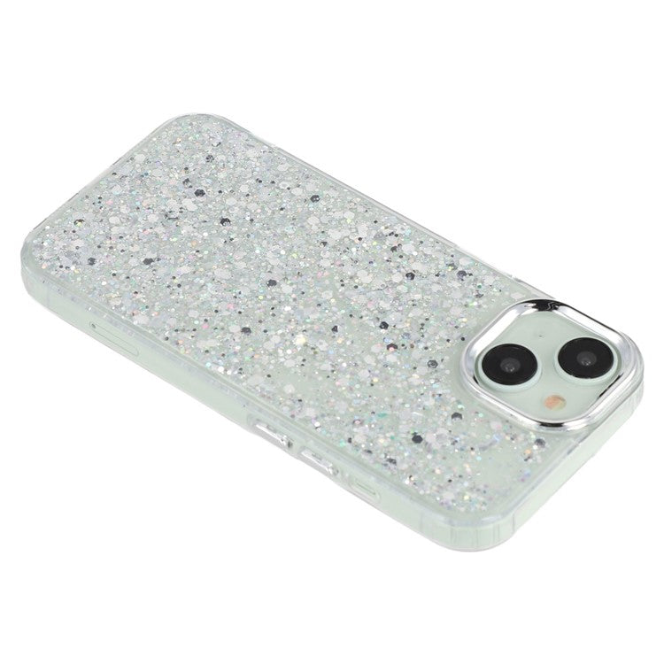 For iPhone 13 Case Epoxy Design Electroplating Soft TPU Phone Back Cover Large Lens Cutout - TechGearPal