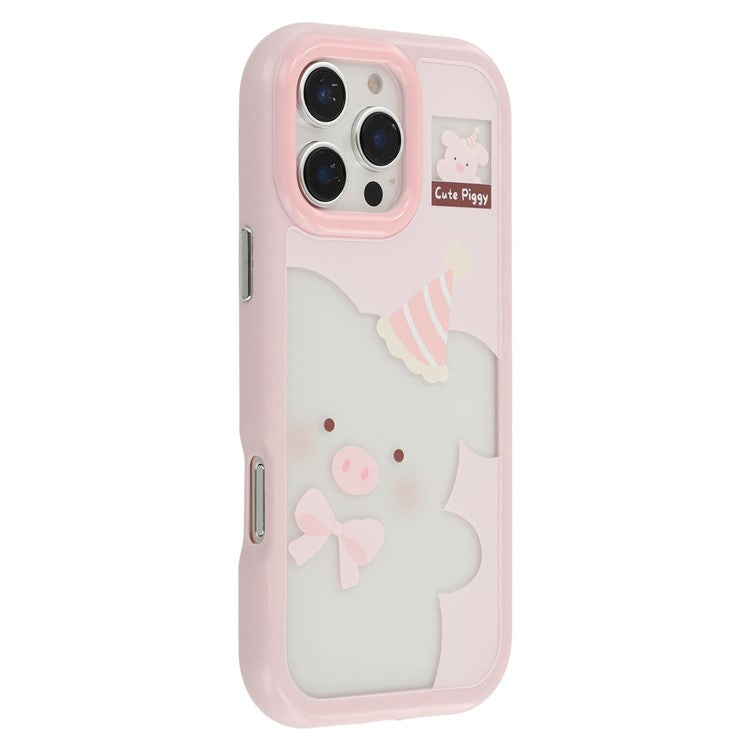 For iPhone 16 Pro Max Case Pattern Printing TPU + Acrylic Phone Back Cover Large Lens Cutout - TechGearPal