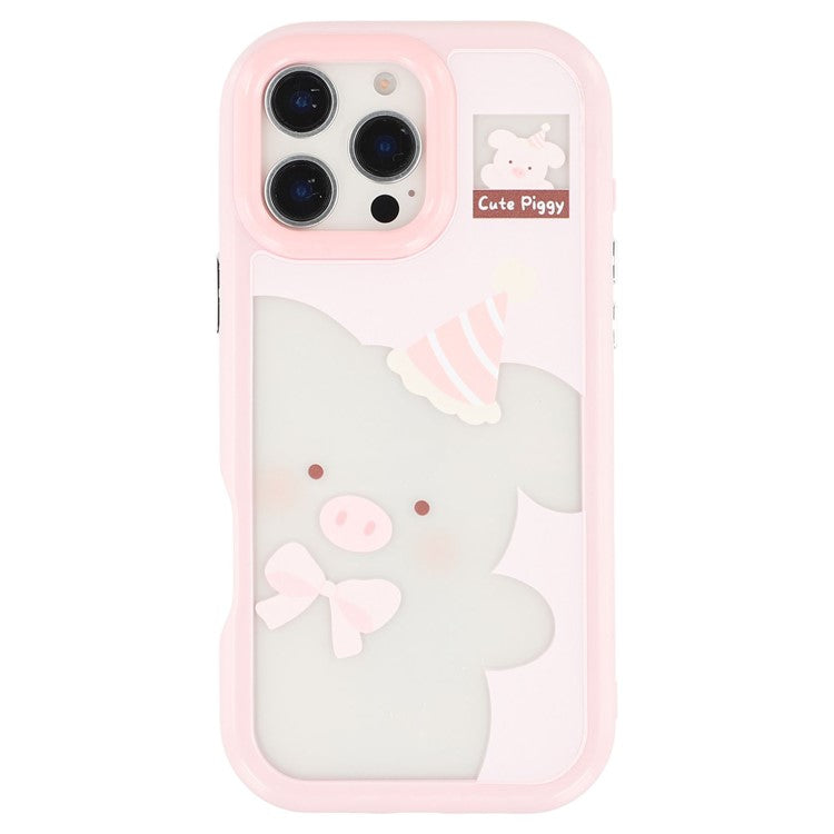 For iPhone 16 Pro Max Case Pattern Printing TPU + Acrylic Phone Back Cover Large Lens Cutout - TechGearPal