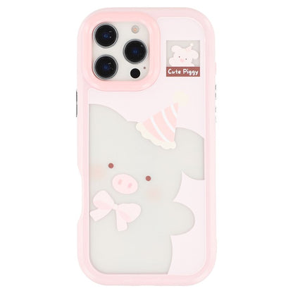 For iPhone 16 Pro Max Case Pattern Printing TPU + Acrylic Phone Back Cover Large Lens Cutout - TechGearPal