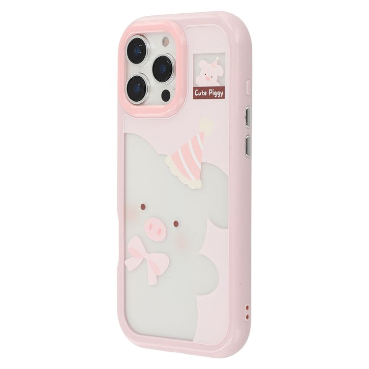 For iPhone 16 Pro Max Case Pattern Printing TPU + Acrylic Phone Back Cover Large Lens Cutout - TechGearPal