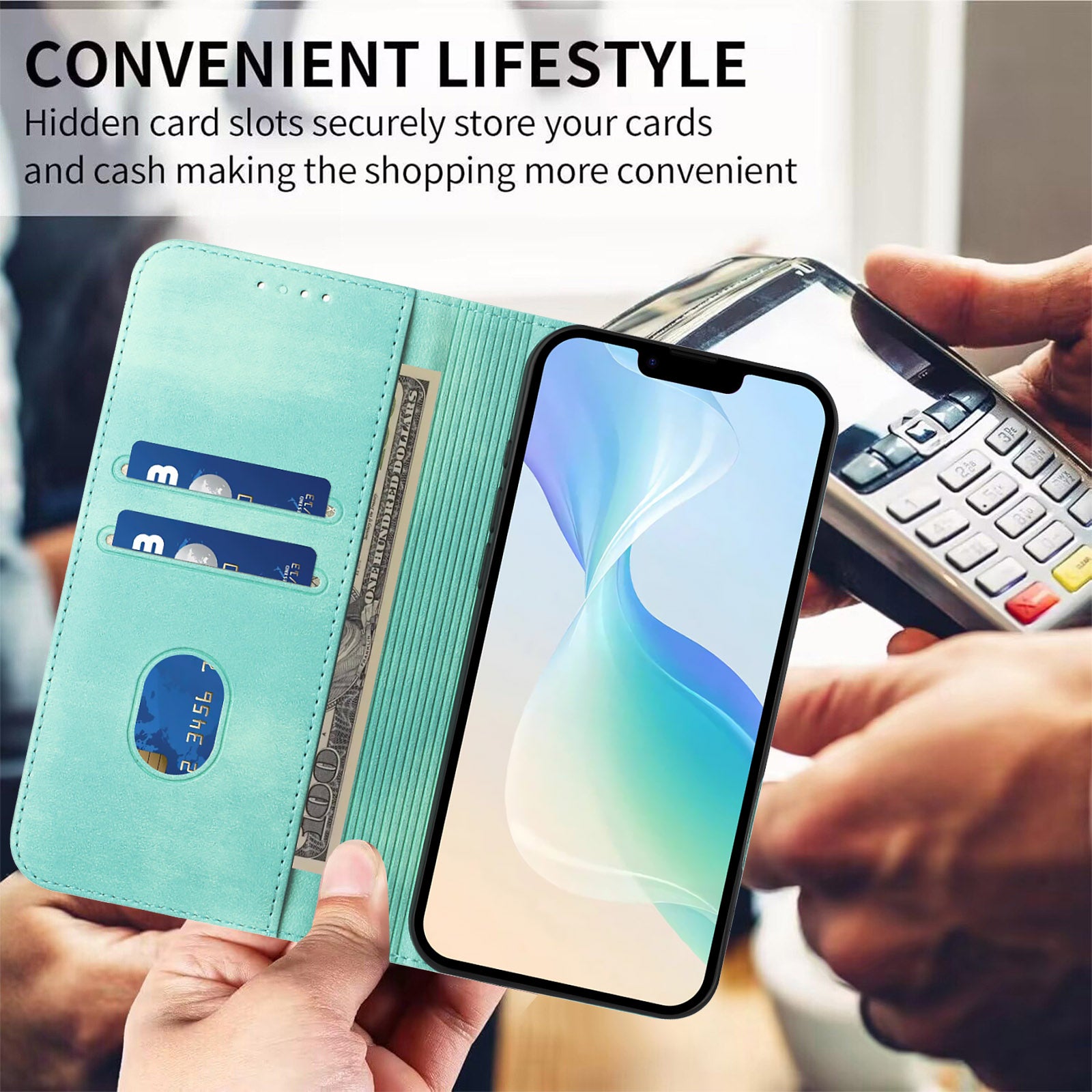 For iPhone 16 Wallet Cases Retro Texture RFID Blocking Leather Phone Cover - TechGearPal