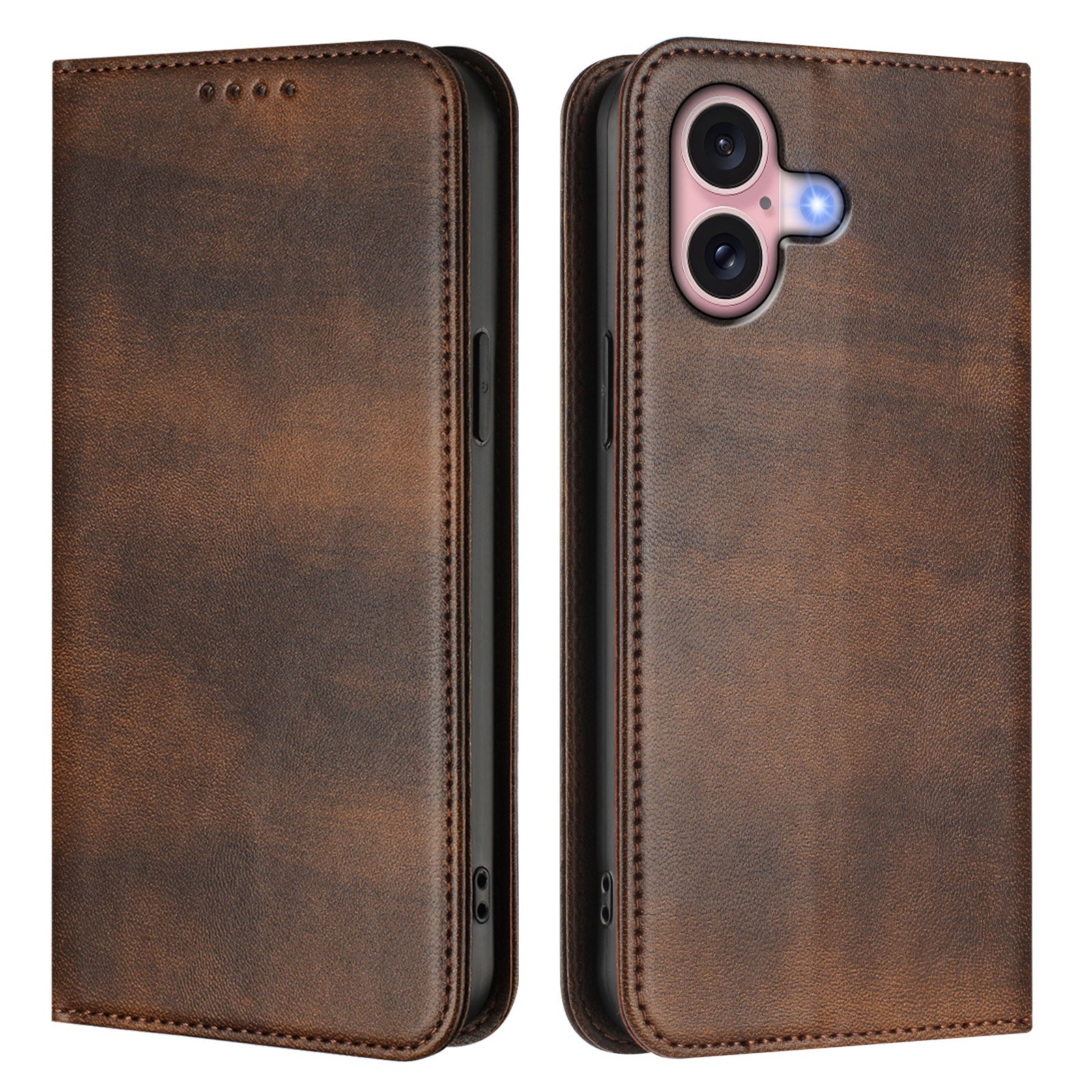 For iPhone 16 Wallet Cases Retro Texture RFID Blocking Leather Phone Cover - TechGearPal