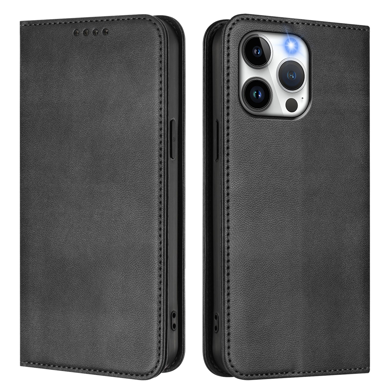 For iPhone 15 Pro Max Wallet Cases Retro Texture RFID Blocking Leather Phone Cover - TechGearPal