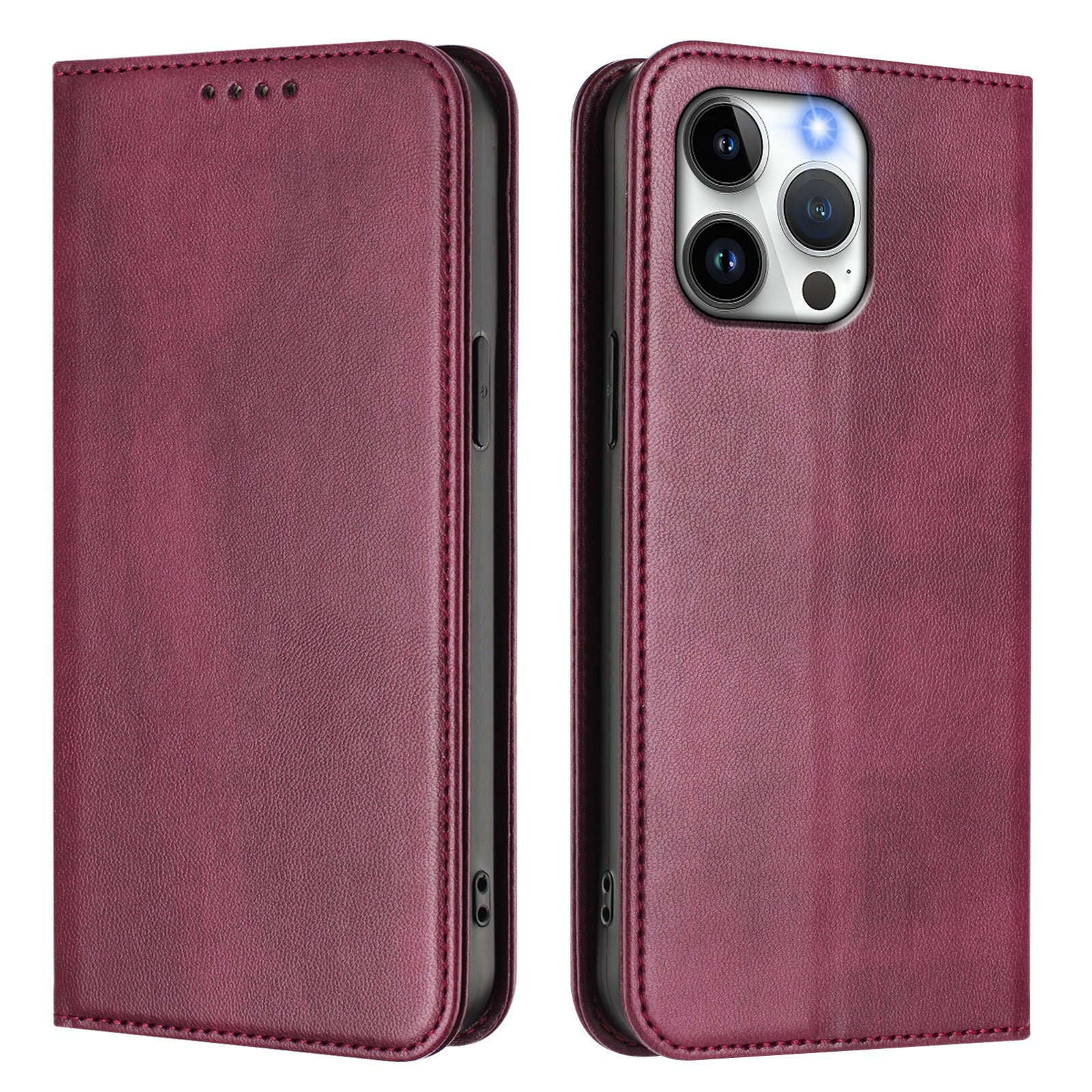 For iPhone 15 Pro Max Wallet Cases Retro Texture RFID Blocking Leather Phone Cover - TechGearPal