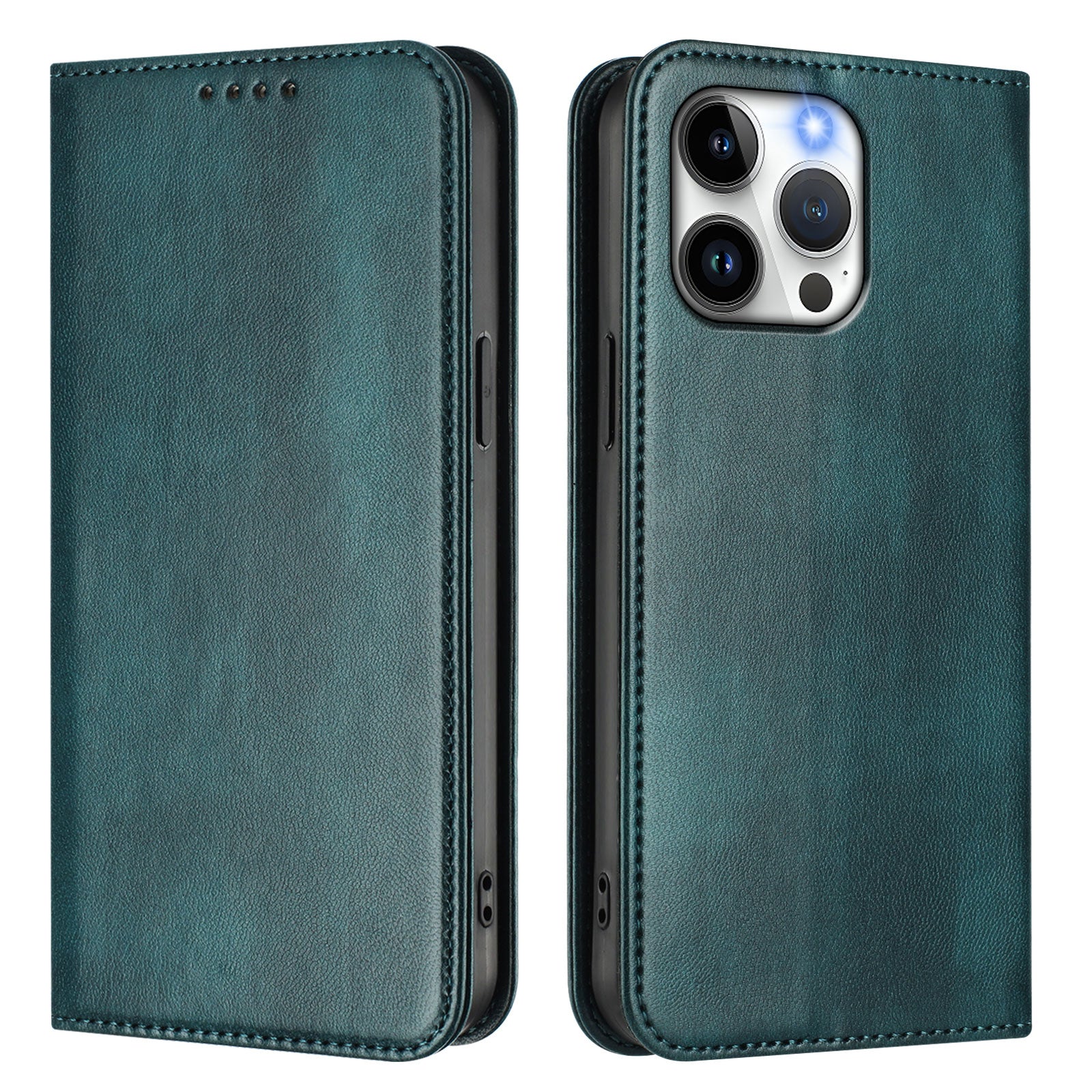 For iPhone 15 Pro Max Wallet Cases Retro Texture RFID Blocking Leather Phone Cover - TechGearPal