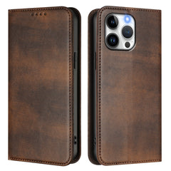 For iPhone 15 Pro Max Wallet Cases Retro Texture RFID Blocking Leather Phone Cover - TechGearPal