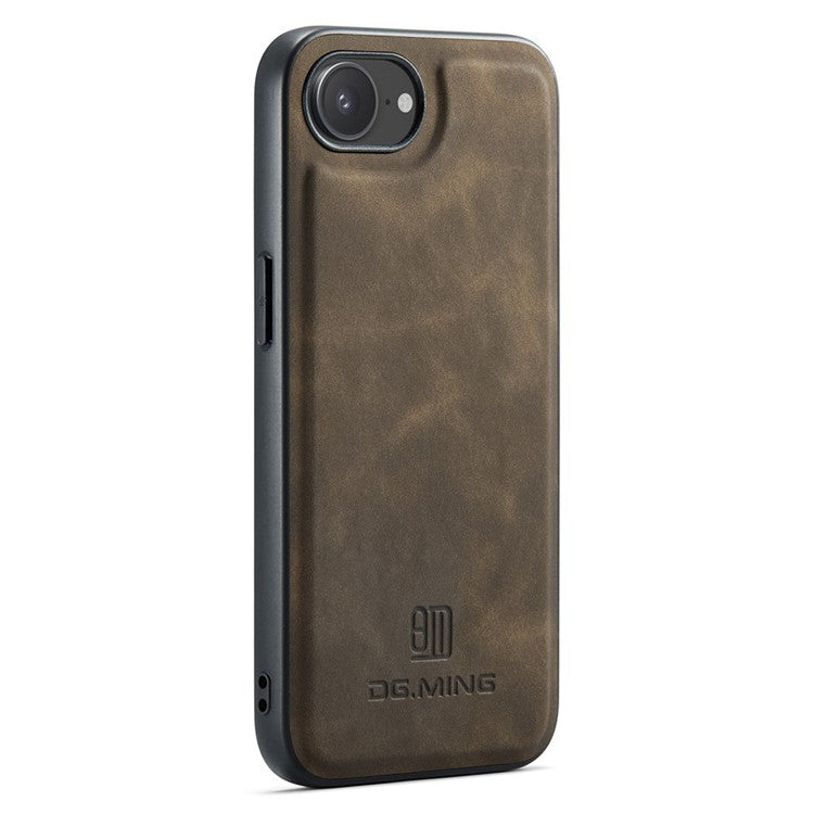 DG.MING For iPhone 16e Case PU Leather Covered PC + TPU Hybrid Phone Shell - TechGearPal