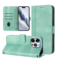 For iPhone 15 Pro Max Cases Wallet Stand Retro Texture Leather Phone Cover with Lanyard - TechGearPal