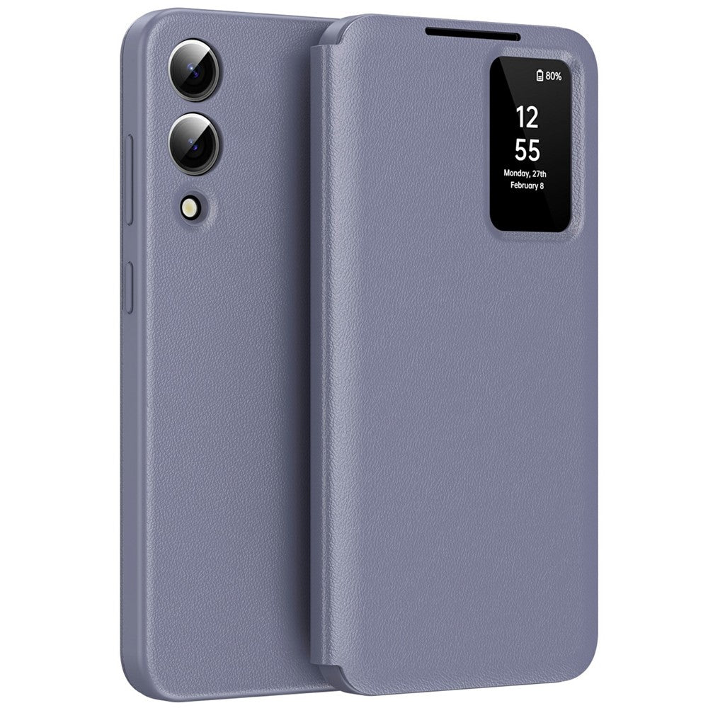 Étui en cuir pour Samsung Galaxy S25 Edge avec porte-cartes et fenêtre Smart View 