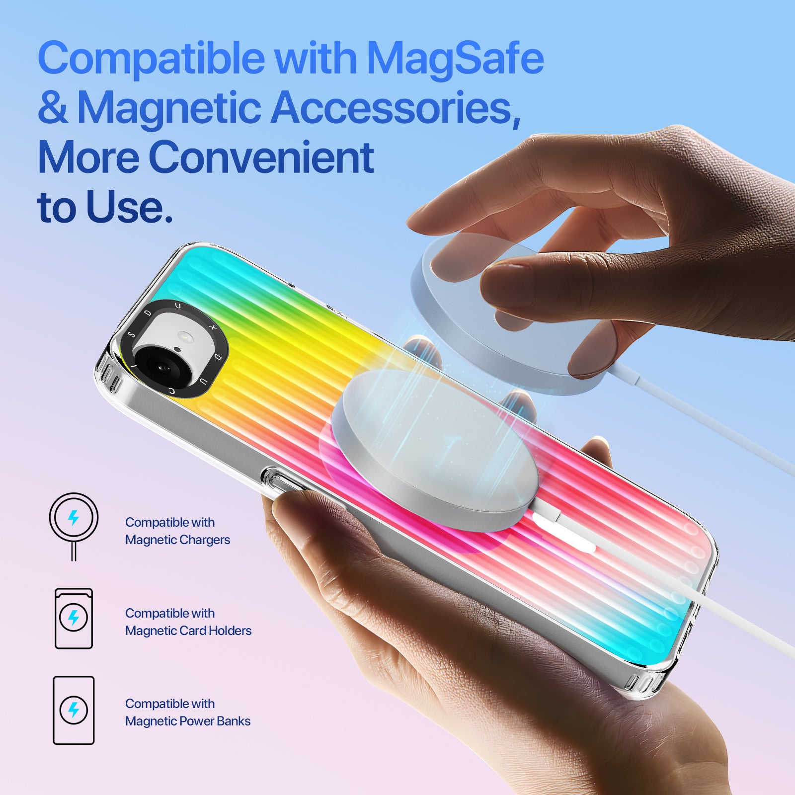 For iPhone 16e Case DUX DUCIS Zest Series Compatible with MagSafe Gradient TPU + PET Phone Cover - TechGearPal