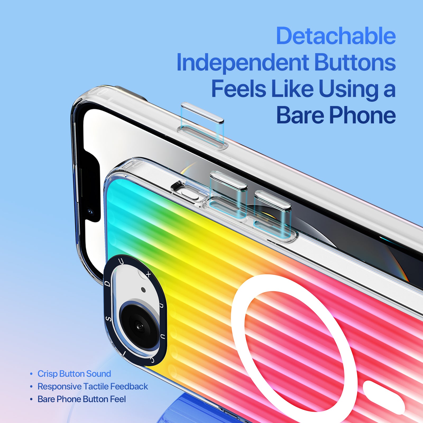 For iPhone 16e Case DUX DUCIS Zest Series Compatible with MagSafe Gradient TPU + PET Phone Cover - TechGearPal