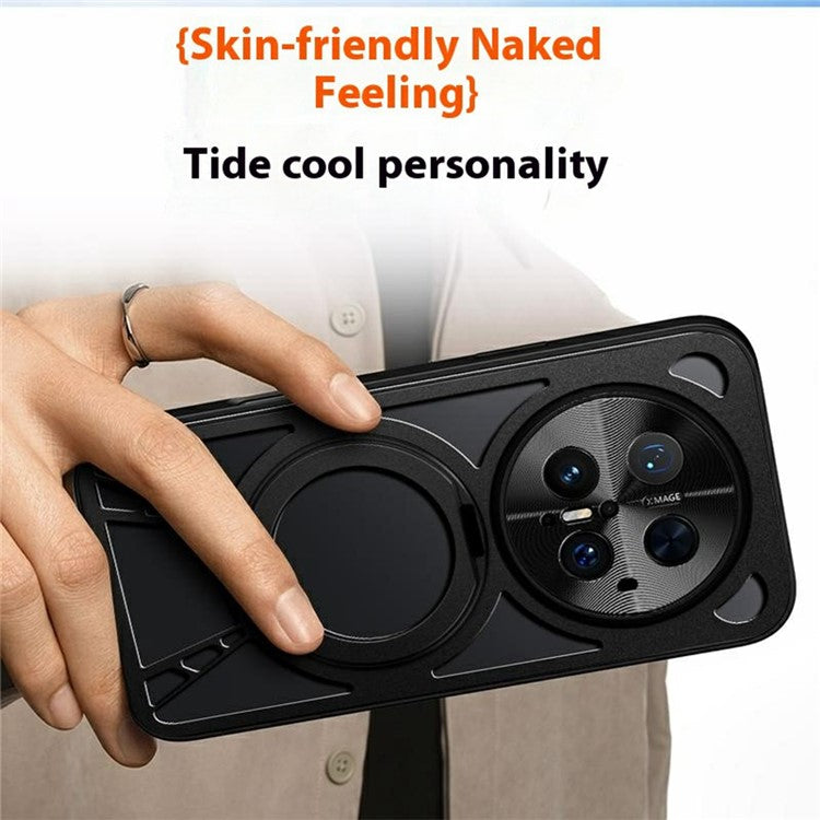 For Huawei Mate 70 Pro / Mate 70 Pro+ Case Magnetic Kickstand Hollow Heat Dissipation Silicone + PC + Metal Bumper Phone Cove - TechGearPal