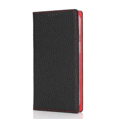 For iPhone 16e Wallet Case Genuine Cow Leather Phone Cover Litchi Texture - TechGearPal