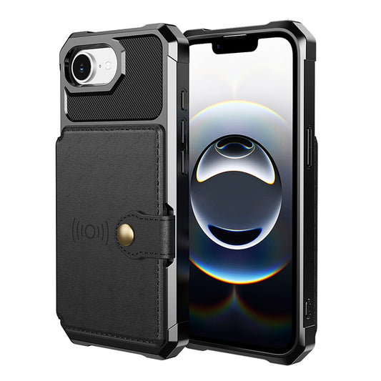 For iPhone 16e Case with Card Holder PU Leather + TPU Phone Back Cover - TechGearPal