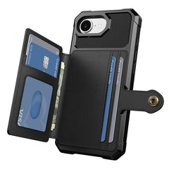 For iPhone 16e Case with Card Holder PU Leather + TPU Phone Back Cover - TechGearPal