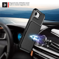 For iPhone 16e Case with Card Holder PU Leather + TPU Phone Back Cover - TechGearPal