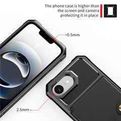 For iPhone 16e Case with Card Holder PU Leather + TPU Phone Back Cover - TechGearPal
