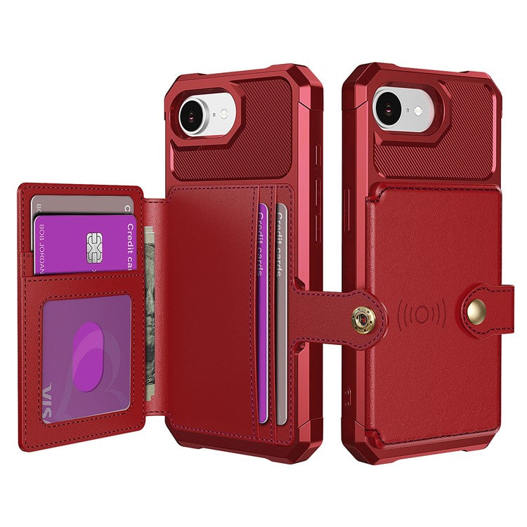 For iPhone 16e Case with Card Holder PU Leather + TPU Phone Back Cover - TechGearPal