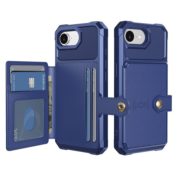 For iPhone 16e Case with Card Holder PU Leather + TPU Phone Back Cover - TechGearPal