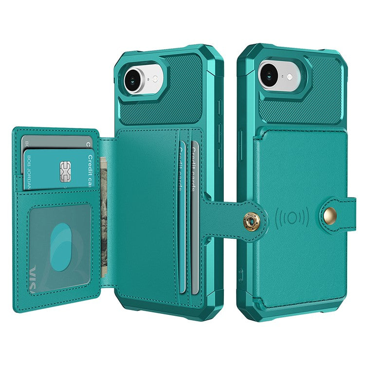 For iPhone 16e Case with Card Holder PU Leather + TPU Phone Back Cover - TechGearPal