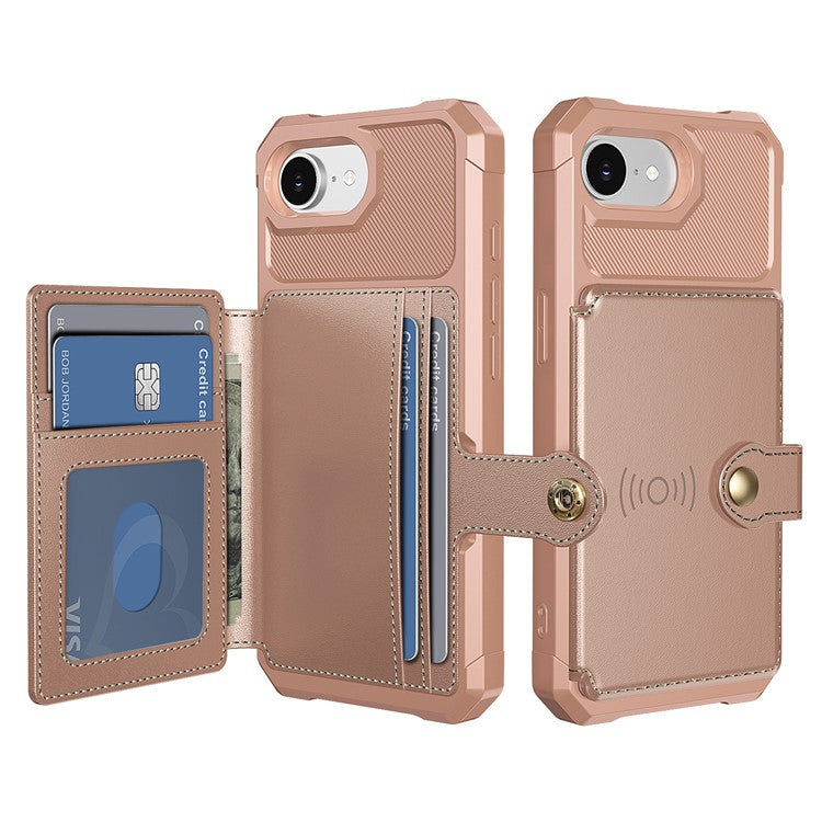 For iPhone 16e Case with Card Holder PU Leather + TPU Phone Back Cover - TechGearPal