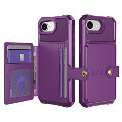 For iPhone 16e Case with Card Holder PU Leather + TPU Phone Back Cover - TechGearPal
