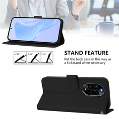 Étui portefeuille en cuir de couleur unie avec sangle pour Huawei Nova 13 Pro 5G 