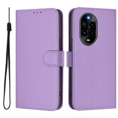 Étui portefeuille en cuir de couleur unie avec sangle pour Huawei Nova 13 Pro 5G 