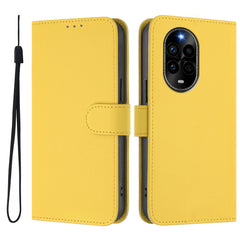 Étui portefeuille en cuir de couleur unie avec sangle pour Huawei Nova 13 Pro 5G 