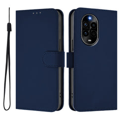 Étui portefeuille en cuir de couleur unie avec sangle pour Huawei Nova 13 Pro 5G 