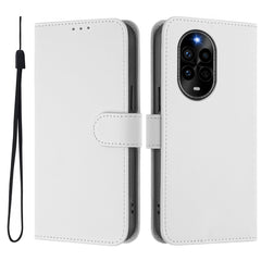 Étui portefeuille en cuir de couleur unie avec sangle pour Huawei Nova 13 Pro 5G 