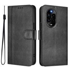 Étui portefeuille en cuir texturé rétro avec lanière pour Huawei Nova 13 Pro 5G 
