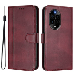 Étui portefeuille en cuir texturé rétro avec lanière pour Huawei Nova 13 Pro 5G 