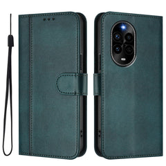 Étui portefeuille en cuir texturé rétro avec lanière pour Huawei Nova 13 Pro 5G 